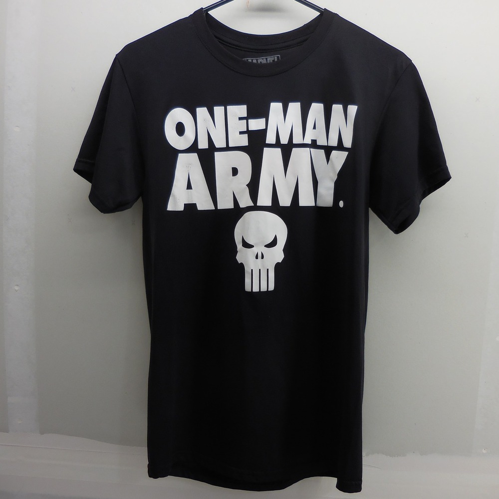 Marvel Punisher One-Man Army Graphic T-Shirt Black Mens Small Skull Logo SM‎